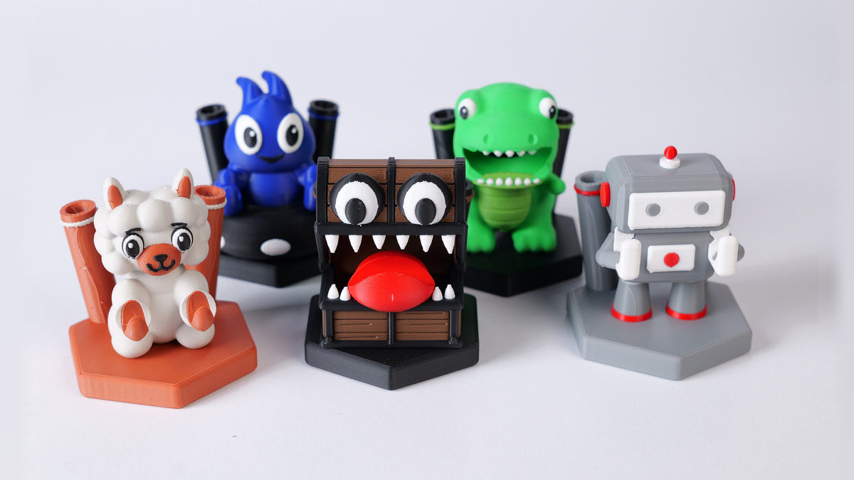 Dartbuddys Set 1 mit fünf verschiedenen Figuren als Dartständer